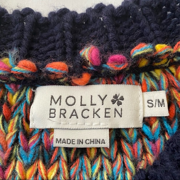 Molly Bracken multicolored crew neck knit jumper sweater women’s small/medium - Picture 3 of 12